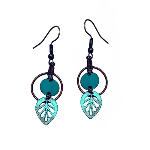 Leaf dangle earrings