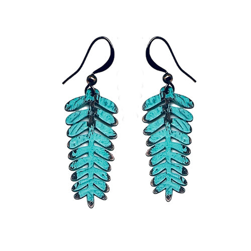 Turquoise COPPER LEAF EARRINGS