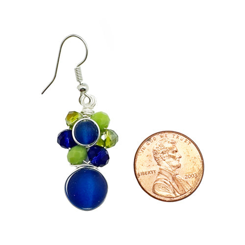 Sea Glass Blue Green Earrings