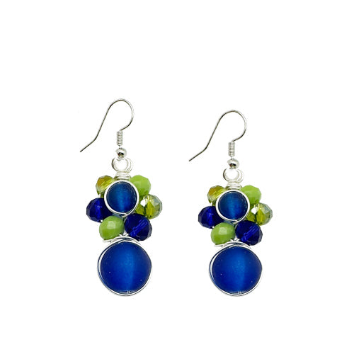Sea Glass Blue Green Earrings