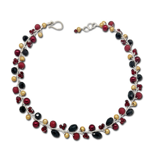 Burgundy Black Necklace/ Matching Earrings Options.