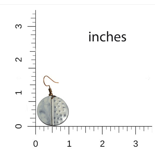 White Circle Patina Earrings