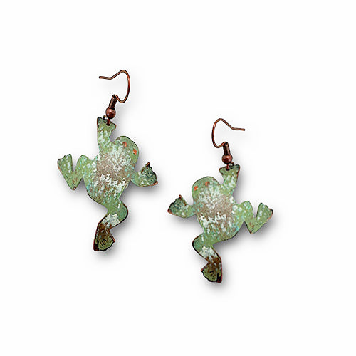Frog Copper Dangle Earrings