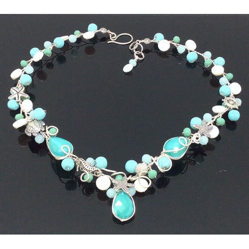 Aqua V Nautical, Matching Earrings Option.