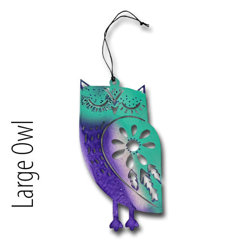 Lg Owl Copper Ornament.