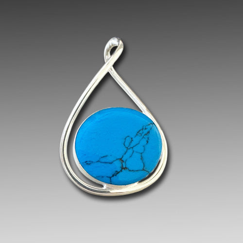 Dark Blue Turquoise Pendant.