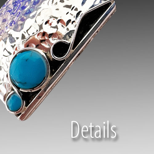 Dark Blue Turquoise Cabochon Pendant.