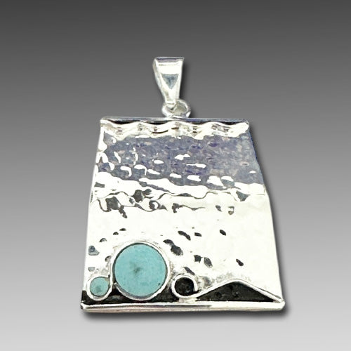 Light Blue Turquoise Cabochon Pendant.