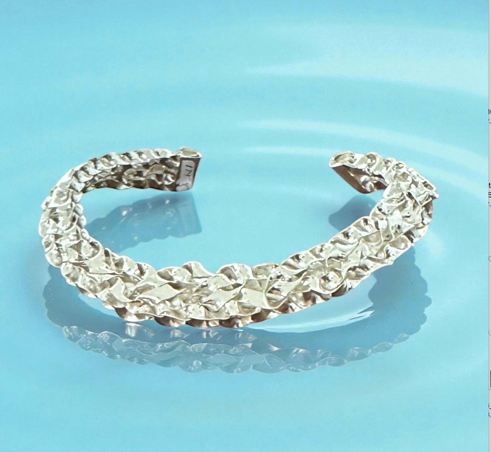 Silver Wide Woven Wide Choker.