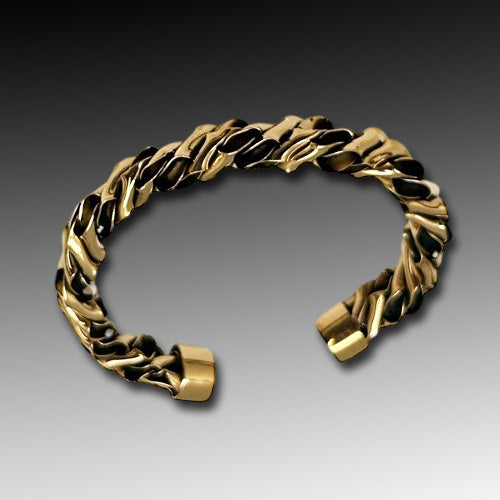 Bronze Gold Twisty Choker/ option matching cuff.