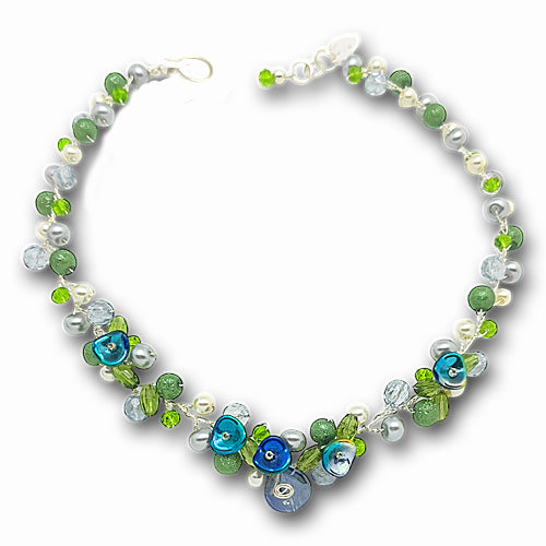 Green Grey Necklace/ Matching Earrings Options