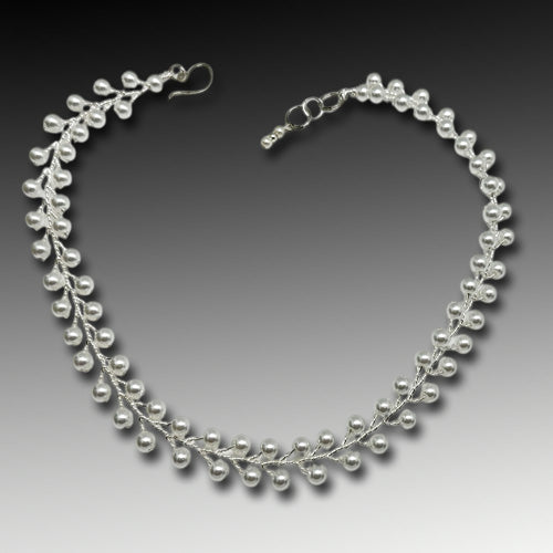 White Pearls U Necklace/ Matching Earring/Bracelet Options.