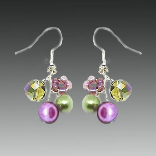 Purple Green Necklace/ Matching Earrings Options.