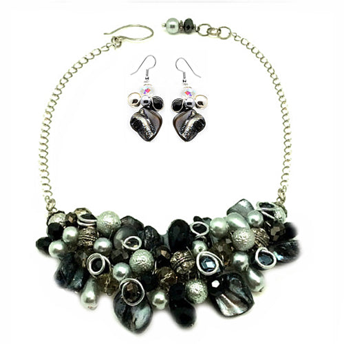Black Silver Mother of Pearl Design