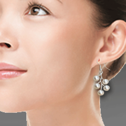 White Pearls U Necklace/ Matching Earring/Bracelet Options.