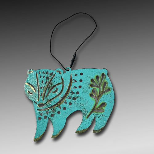 Turquoise Badger Copper Ornament.