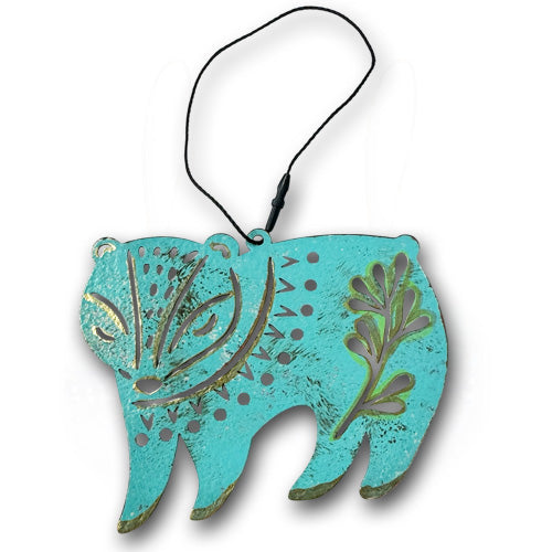 Turquoise Badger Copper Ornament.