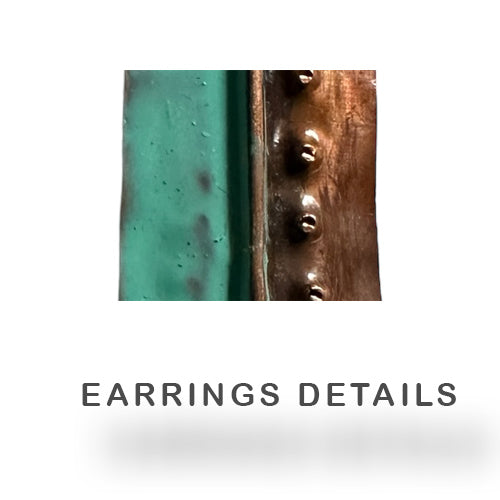 Rectangle Copper Turquoise Dangle earrings