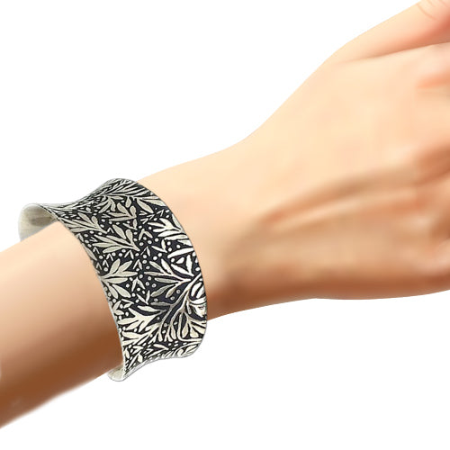 Silver FLORAL Cuff