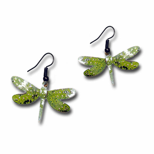 Olive Green Dragonfly Earrings