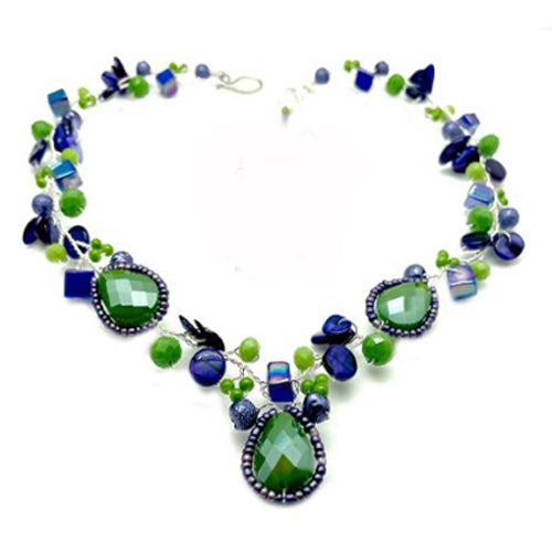 Green Blue Necklace/ matching earrings options
