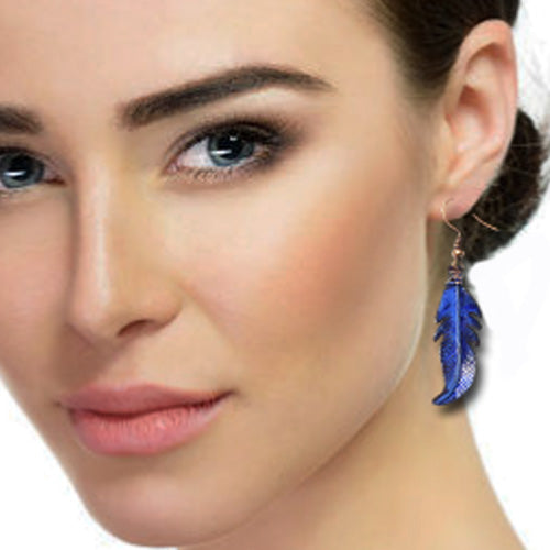 Feather Turquoise dangle earrings (Short or long)