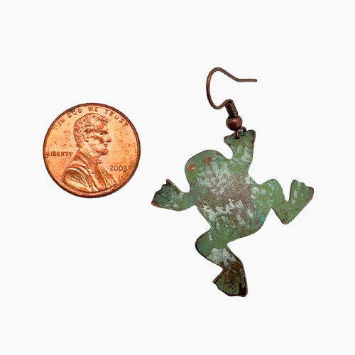 Frog Copper Dangle Earrings