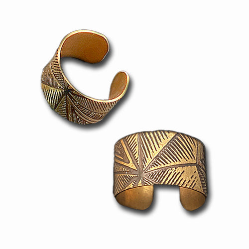 Geometric print Bronze Ring