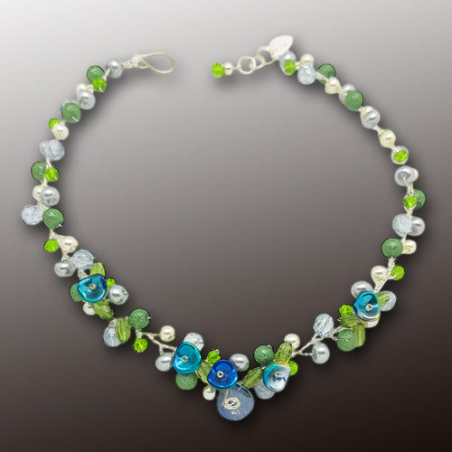 Green Grey Necklace/ Matching Earrings Options