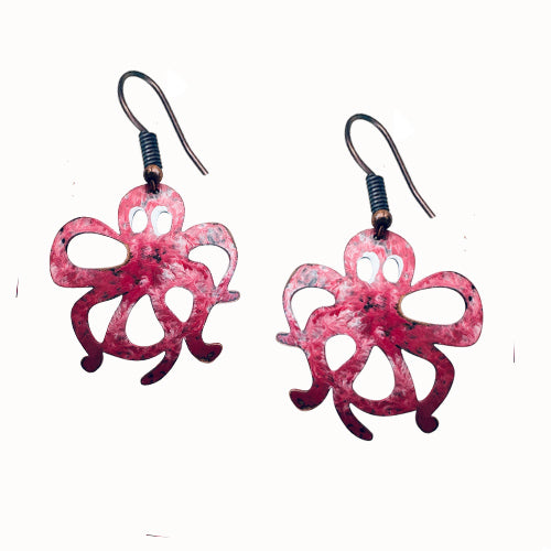 Octopus Copper Earrings-Choose your colors