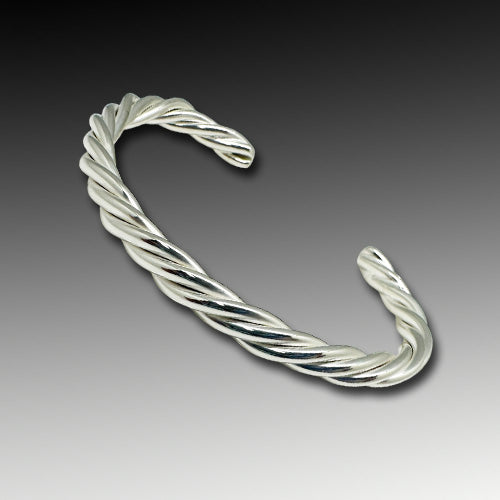 Rope Cuff Casual Silver Cuff.