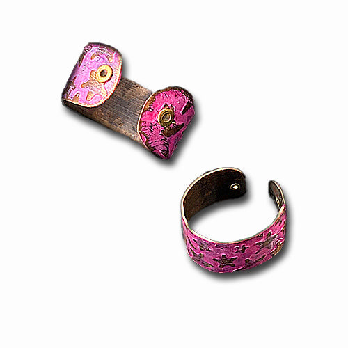 Fuchsia Patina Copper Ring