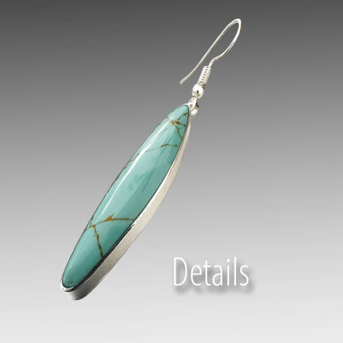 Light Turquoise dangle silver earrings.
