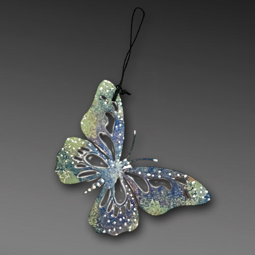 Butterfly Blue/Turquoise Copper Ornament.