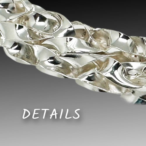 Silver Wide Woven Wide Cuff.
