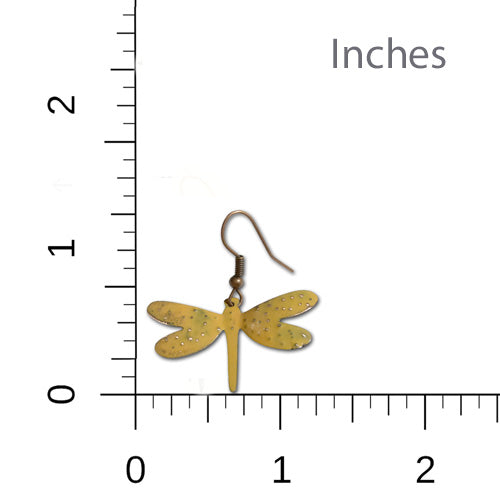 Yellow/ Olive Green dragonflies dangle Earrings.