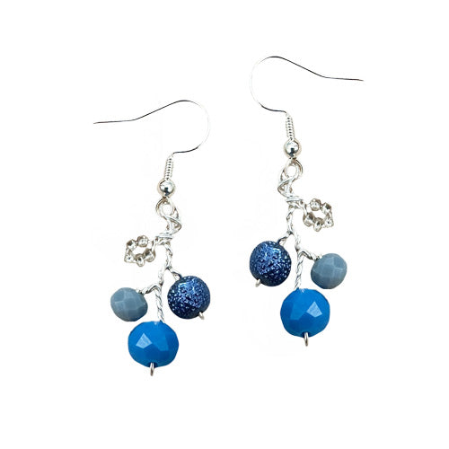 Purple Blue Delicate Earrings/Matching Necklace Available