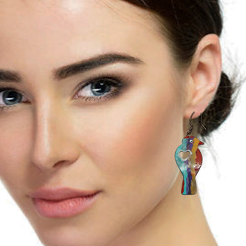 Birds Copper Dangle Earrings
