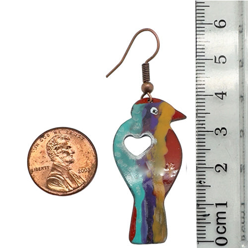 Birds Copper Dangle Earrings