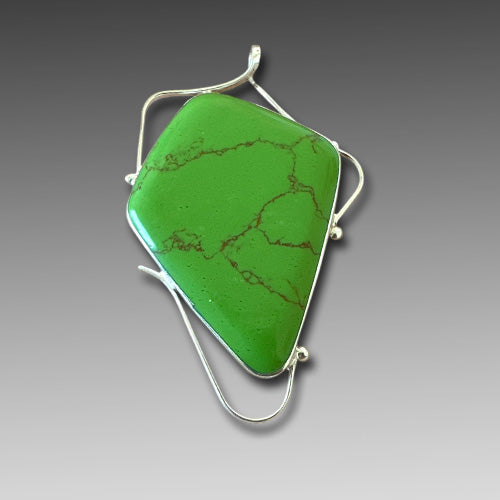 Lg Green Turquoise Cabochon Pendant.