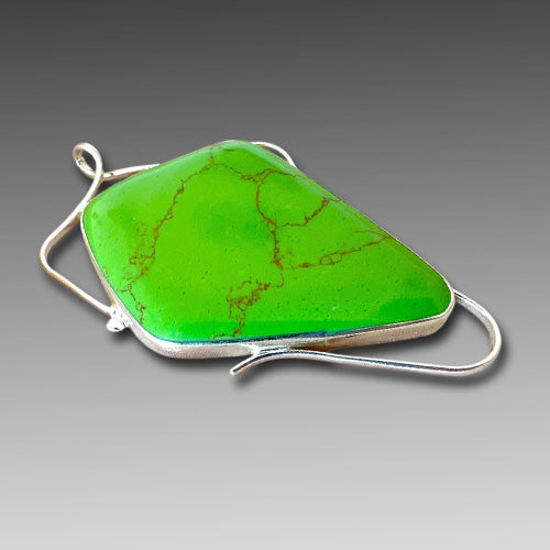 Lg Green Turquoise Cabochon Pendant.
