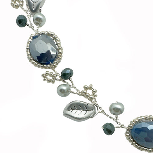 Grey Silver Necklace/ Matching Earrings Options