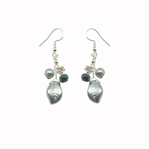 Grey Silver Necklace/ Matching Earrings Options