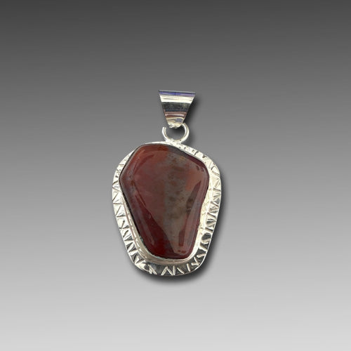 Red jasper Palm Gemstone Pendant.