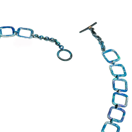 Little square Turquoise LINK NECKLACE