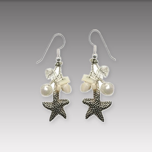Handcrafted Delicate Seashell & Starfish Necklace and Earring Set