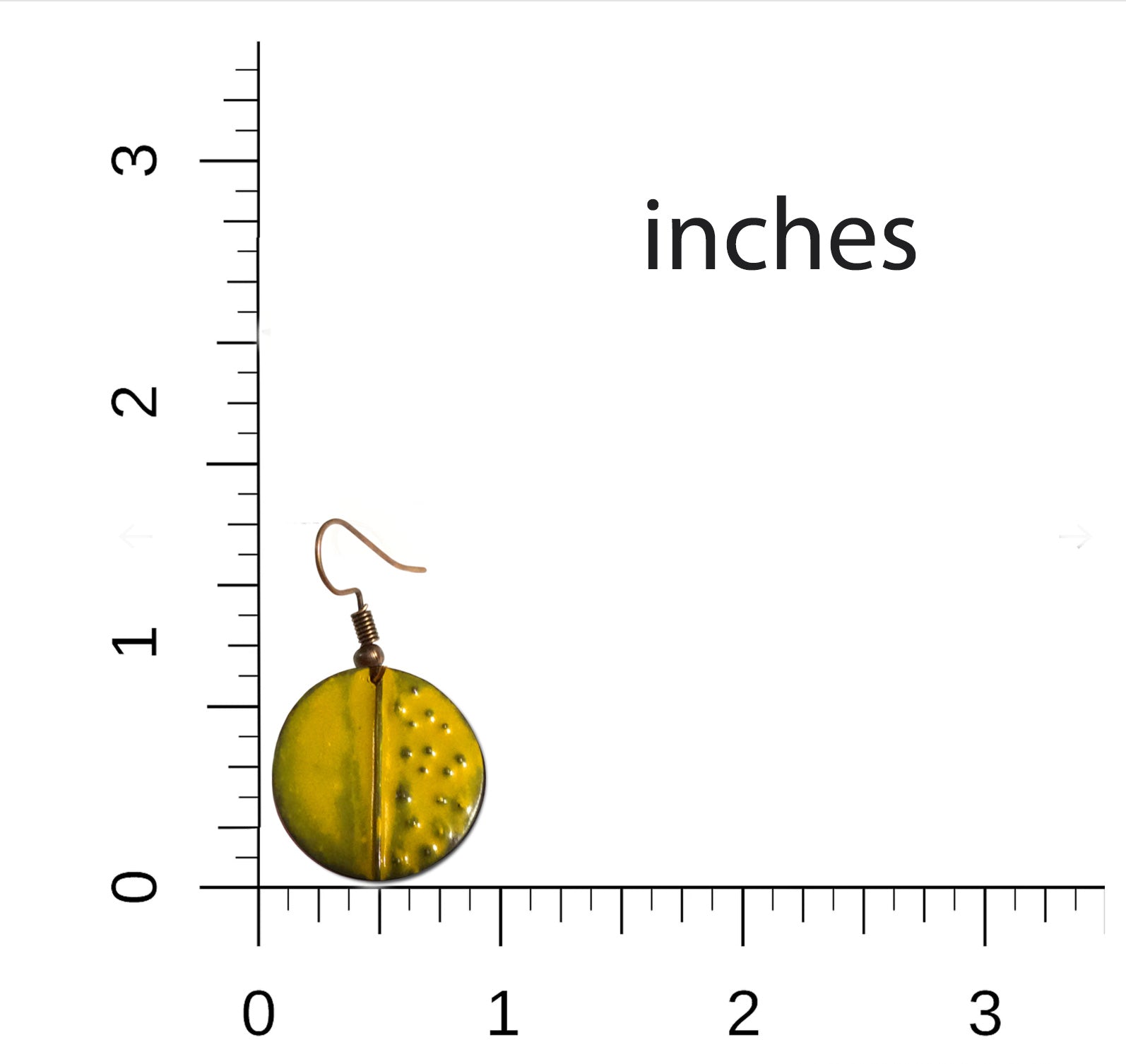 Yellow Circle Patina Earrings