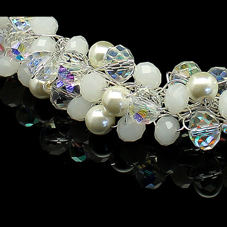 White Crystal Crochet Neckalce - Nurit Niskala