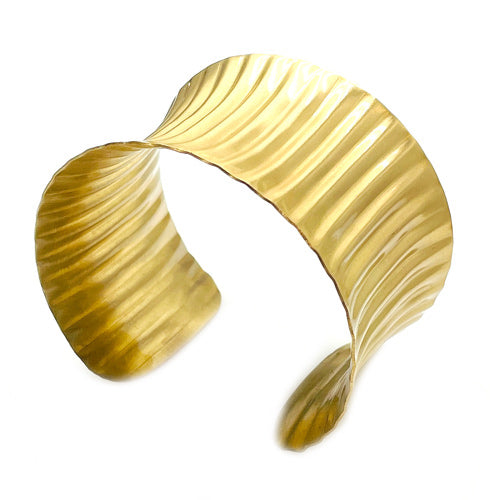 Corrugated Silver/Copper/Gold Cuff Bracelets