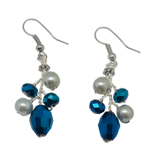 Sapphire Silver Earrings